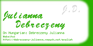 julianna debreczeny business card